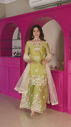 Elora Floral Embroidered Anarkali Suit Set
