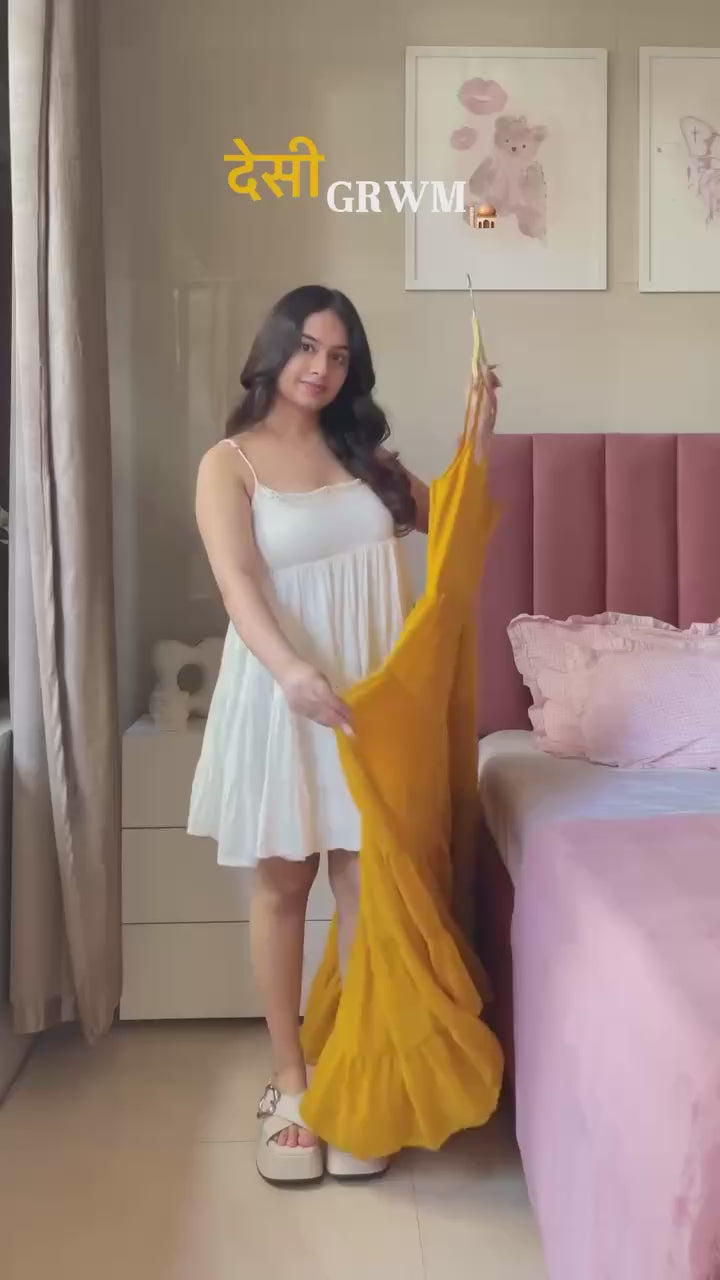 Classic yellow Special Anarkali Premium Suit Set