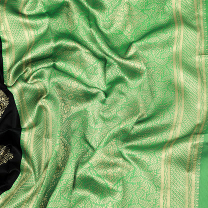 Woven Banarasi Pure Silk Saree  (Black)