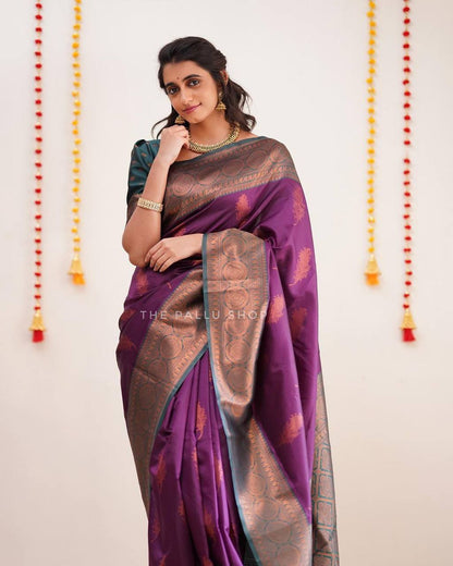 Blue Purple Saree Sari With Stitched Blouse Indian Designer Saree Ready to Wear Indian Wedding Wear Traditional Bridal Saree Partywear Saree